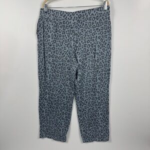Jaclyn Intimates Womens Leopard Print Pj Pajama Bottoms Blue XL
